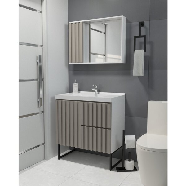 Gabinete Para Banheiro Ferrara 80cm Com Pe