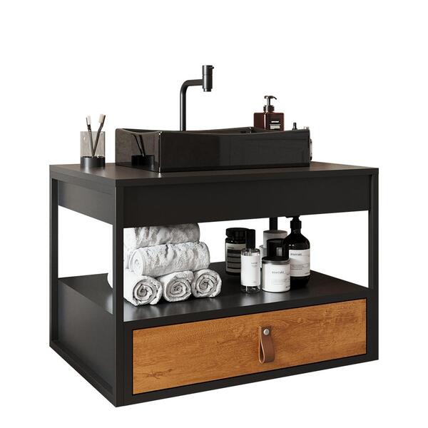 Gabinete Para Banheiro Harley 1 Gaveta E Cuba Dalla Preta