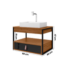 Gabinete Para Banheiro Harley Com 1 Gaveta E Cuba Dalla