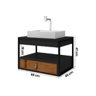 Gabinete Para Banheiro Harley Com 1 Gaveta E Cuba Dalla