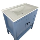 Gabinete Para Banheiro Hudson 2 Portas 80cm Azul Com Pia