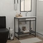 Gabinete Para Banheiro Industrial Com Cuba Iron Black Venturi