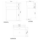 Gabinete Para Banheiro Iron Los Angeles 40cmx30cm Preto Fosco