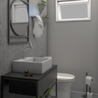 Gabinete Para Banheiro Iron Rustico 80cm