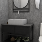 Gabinete Para Banheiro Iron Rustico 80cm