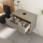 Gabinete Para Banheiro Isadora 80 Suspenso - Fabribam Grigio