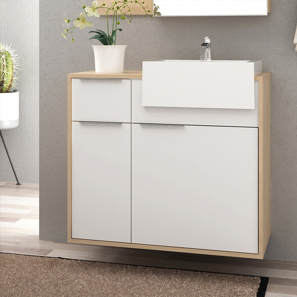 Gabinete Para Banheiro Jazz 80cm Com Cuba Móveis Bosi