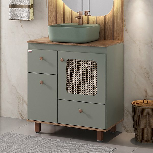 Gabinete Para Banheiro Júlia 80 Com Pés - Fabribam Verti/cate