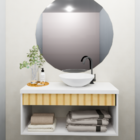 Gabinete Para Banheiro Lavabo Armário Suspenso 60cm Branco/Ri