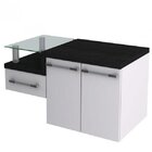 Gabinete Para Banheiro Legno 830w Branco/preto Onix