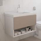 Gabinete Para Banheiro Lina Suspenso Em Mdf Branco/santiago -
