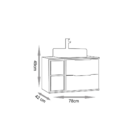 Gabinete Para Banheiro Lívia 80 Suspenso - Fabribam Catedral