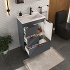 Gabinete Para Banheiro Luiza 60 Com Pés - Fabribam Chumbo