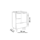 Gabinete Para Banheiro Luiza 60 Com Pés - Fabribam Chumbo