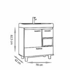 Gabinete Para Banheiro Mariana 80 Com Pés - Fabribam Nude/cat