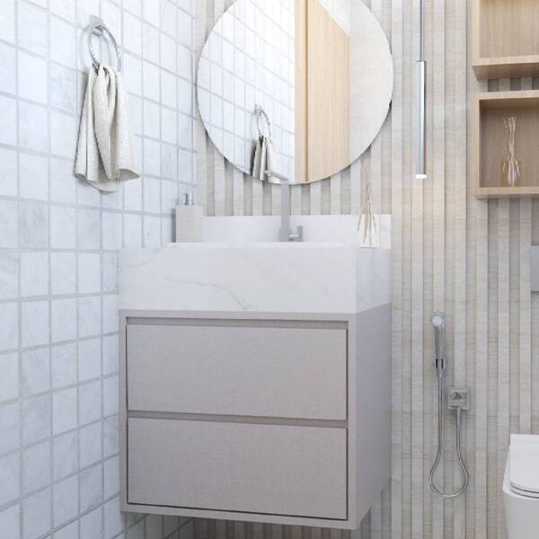 Gabinete para Banheiro Marselha Granile MDF 60X43X50 Bongut