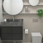 Gabinete para Banheiro Marselha Preto 50x43x80 Bongut