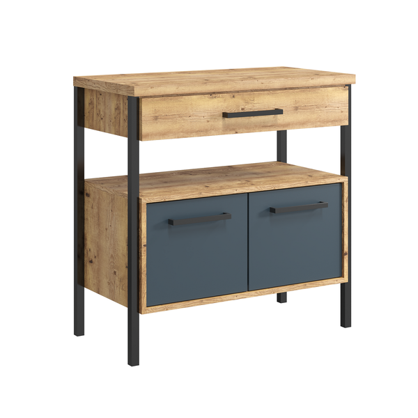 Gabinete para Banheiro Munique 80 Azul Petróleo s/Cuba Darabas Agardi