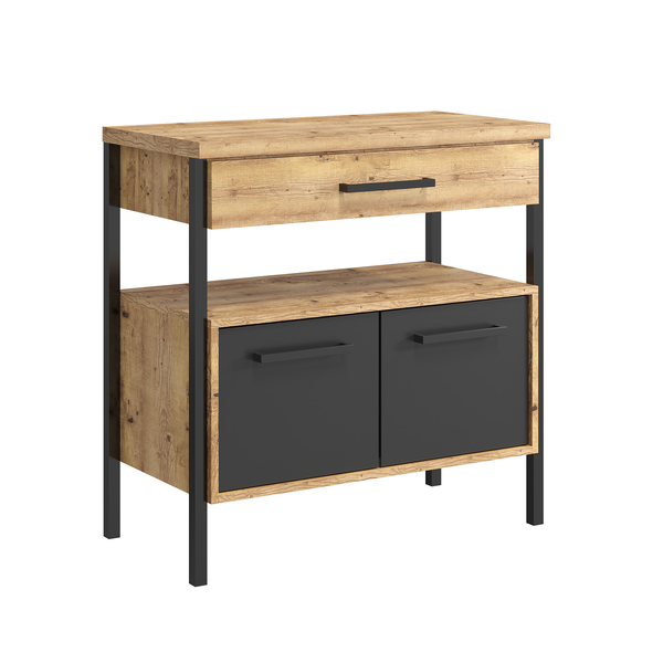 Gabinete para Banheiro Munique 80 Preto Fosco s/Cuba Darabas Agardi