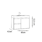 Gabinete Para Banheiro Nicole 60 Suspenso Sem Tampo - Fabriba