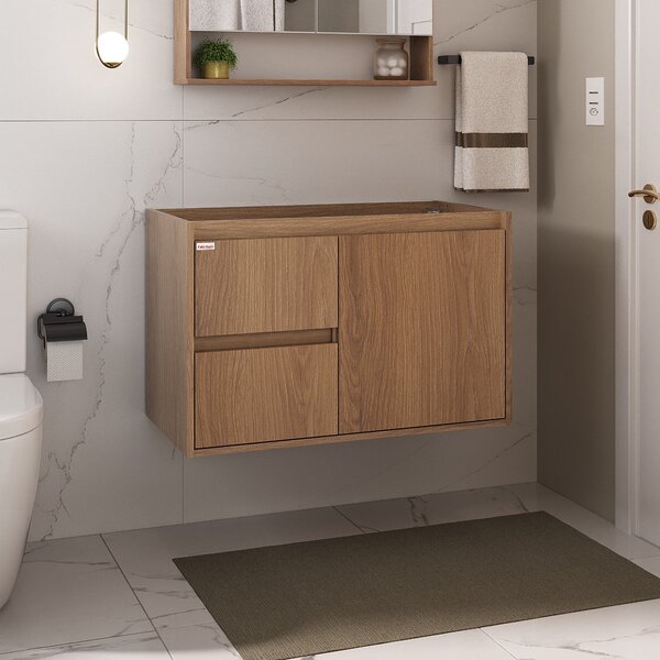 Gabinete Para Banheiro Nicole 80 Suspenso Sem Tampo - Fabriba