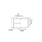 Gabinete Para Banheiro Nicole 80 Suspenso Sem Tampo - Fabriba