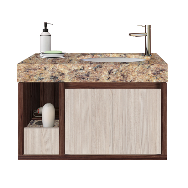 Gabinete para banheiro Onix suspenso 80,2x49,8x41 Ameixa e Grigio Gaam