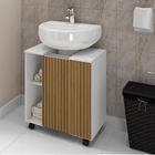 Gabinete Para Banheiro Pequin Branco Ripado – Bechara Móveis