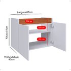 Gabinete Para Banheiro Perseu 2 Portas Armário Inferior Madei