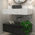 Gabinete para Banheiro Provença Preto 30x43x80 Bongut