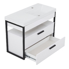 Gabinete para Banheiro com Cuba Quadri 80x38cm Branco Sensea