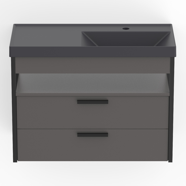 Gabinete para Banheiro com Cuba Quadri 80x38cm Stone Roca