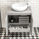 Gabinete para Banheiro Ripado Arya 60x47cm Cinza Matte Astral Design