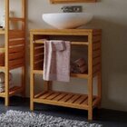 Gabinete Para Banheiro Ripado Madeira Maciça Sem Cuba Aquiles