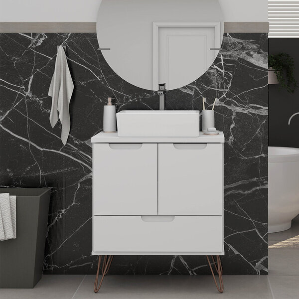 Gabinete Para Banheiro Rockefeller 1.0 Branco - Gelius