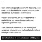 Gabinete Para Banheiro Rorato Kit Bergamo Suspenso Castaine 6