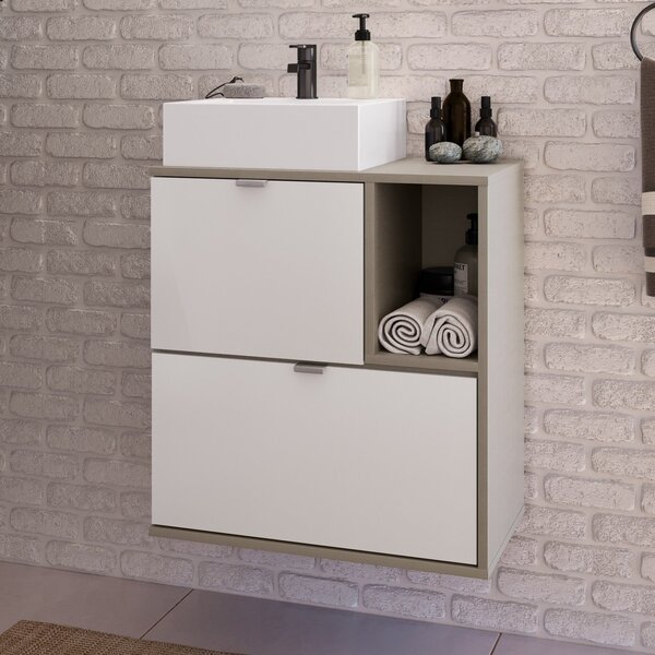 Gabinete Para Banheiro Sem Cuba 58x63,8cm Nordic  Branco/arge
