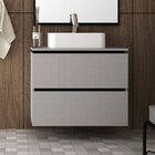 Gabinete Para Banheiro Sem Cuba 80cm Urban  Argento/preto