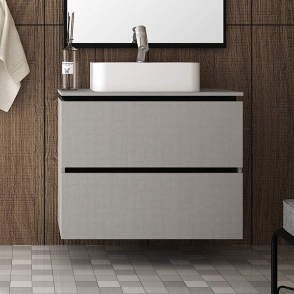 Gabinete Para Banheiro Sem Cuba 80cm Urban  Argento/preto