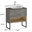 Gabinete Para Banheiro Sem Cuba Com Pés 1 Gaveta Vicenza  Mag