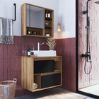 Gabinete Para Banheiro Suspenso 60cm Com Cuba E Espelheira Cl