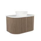 Gabinete Para Banheiro Suspenso 80 Cm Com Cuba E Tampo De Ped