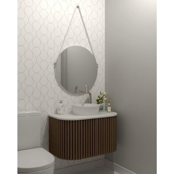 Gabinete Para Banheiro Suspenso 80 Cm Com Cuba E Tampo De Ped