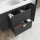 Gabinete Para Banheiro Suspenso Com Cuba Yescasa Grafite