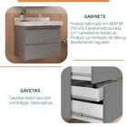 Gabinete Para Banheiro Suspenso Liso 80cm Sem Lavatório Cinza