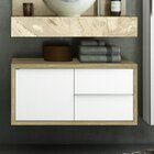 Gabinete Para Banheiro Suspenso Pró 80cm  Wood/branco