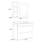 Gabinete Para Banheiro Suspenso Ripy 80cm Sem Lavatório Wood