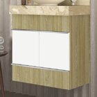 Gabinete Para Banheiro Suspenso Slim 60cm  Wood/branco