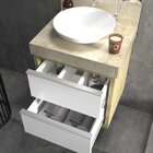 Gabinete Para Banheiro Suspenso Top 50cm  Wood/branco