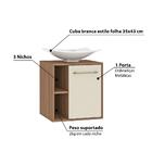 Gabinete Para Banheiro Suspenso Veneza Com 1 Porta E Cuba - C